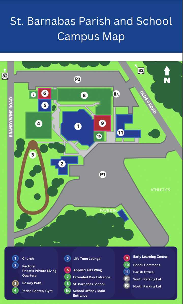 Campus Map & Directions St. Barnabas Catholic Church